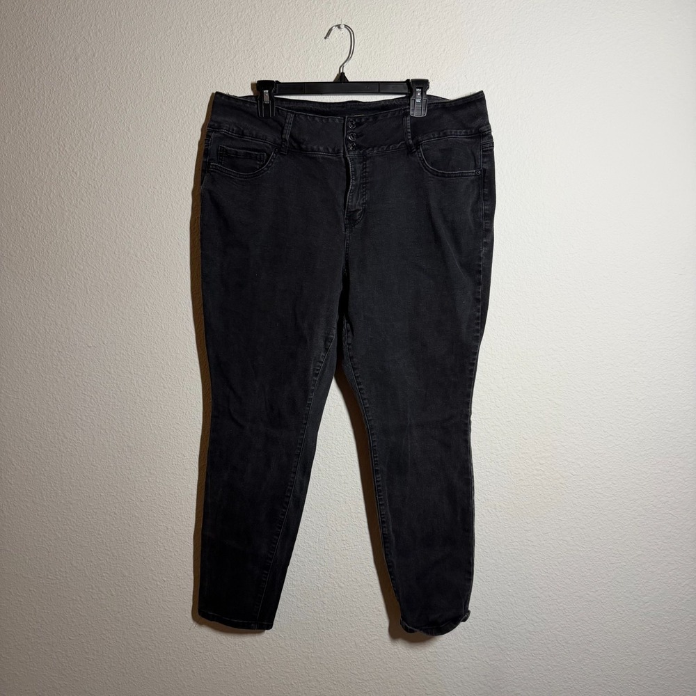 Royalty For Me Skinny Jeans Women 38x27 Black Denim Stretch Slim Fit Streetwear